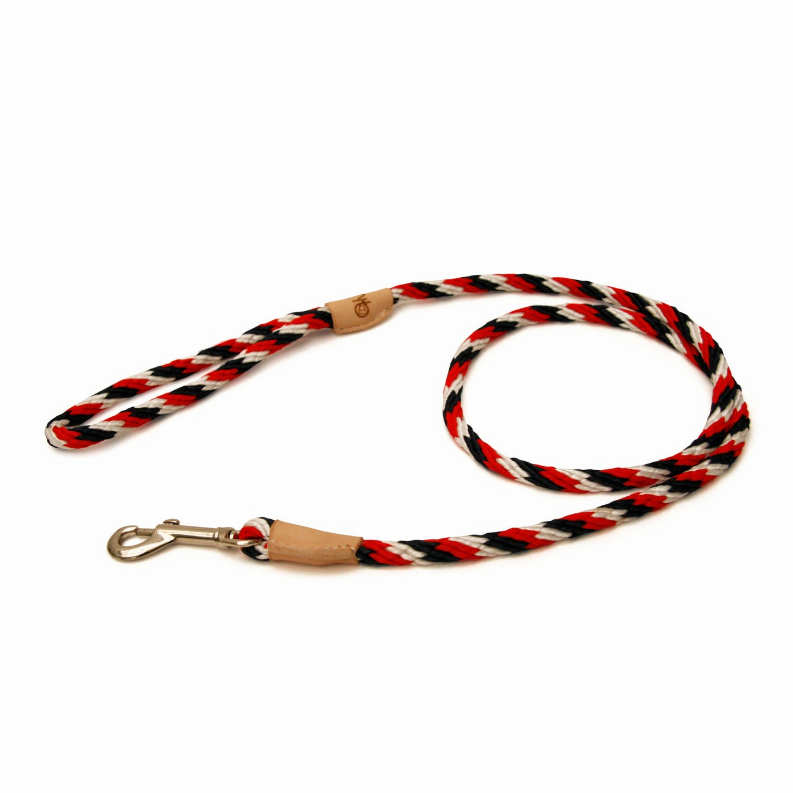 Alvalley Sport Snap Lead - 4 ft  x 5/16in or 8mm Red-White-Dark Blue