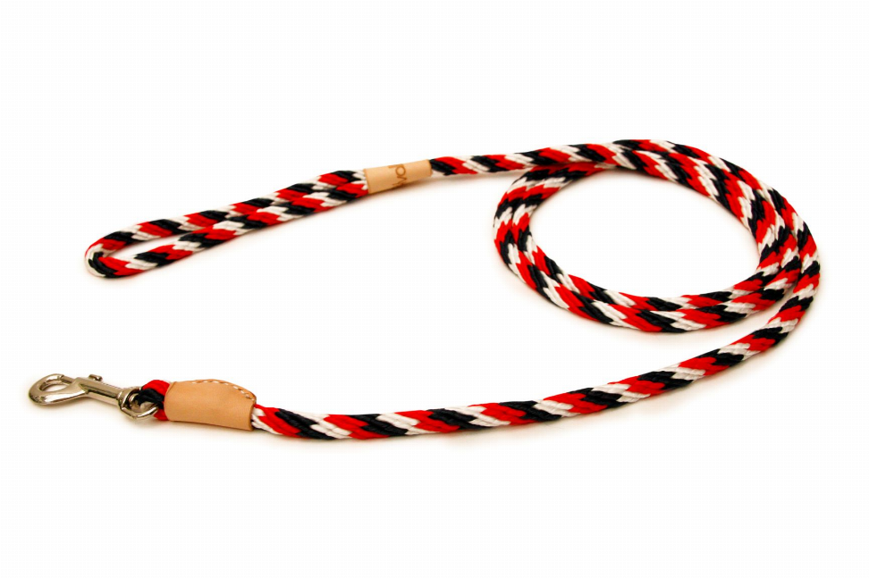 Alvalley Sport Snap Lead - 6 ft  x 5/16in or 8mm Red-White-Dark Blue