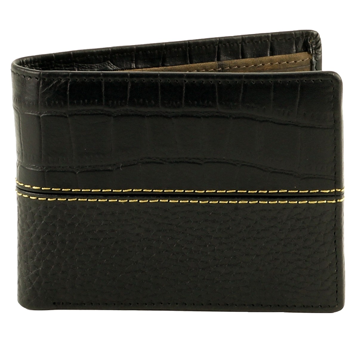 Bifold Rodeo Wallet Croc Print Black