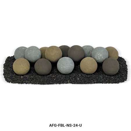 24" x 8" Natural Uniform Set, 14-4" Lite Stone Balls with 10lbs Small Lava Rock