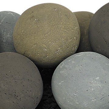 30" x 10" Natural Uniform Set, 32-4" Lite Stone Balls with 15lbs Small Lava Rock
