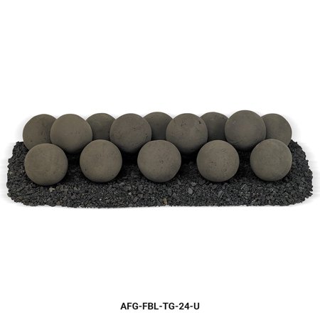 24" x 8" Thunder Gray Uniform Set, 14-4" Lite Stone Balls with 10lbs Small Lava Rock