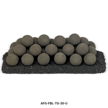 30" x 10" Thunder Gray Uniform Set, 32-4" Lite Stone Balls with 15lbs Small Lava Rock