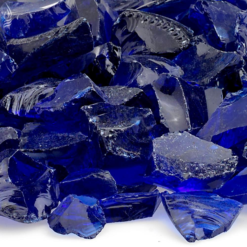 Dark Blue Recycled Fire Pit Glass - Medium (18-28mm), 10 lb. Bag