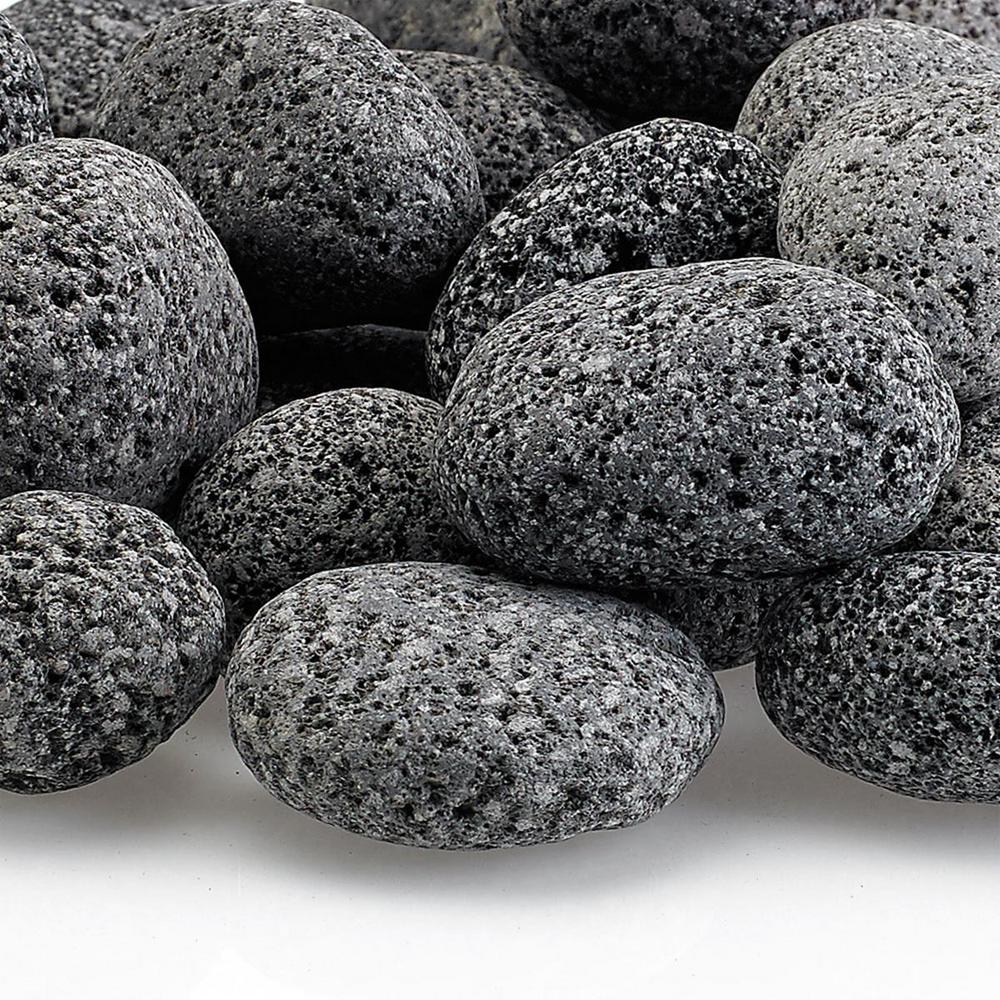 Small Lava Stone (Tumbled) Gray / Black 1/2" - 1", 10 lb. Bag