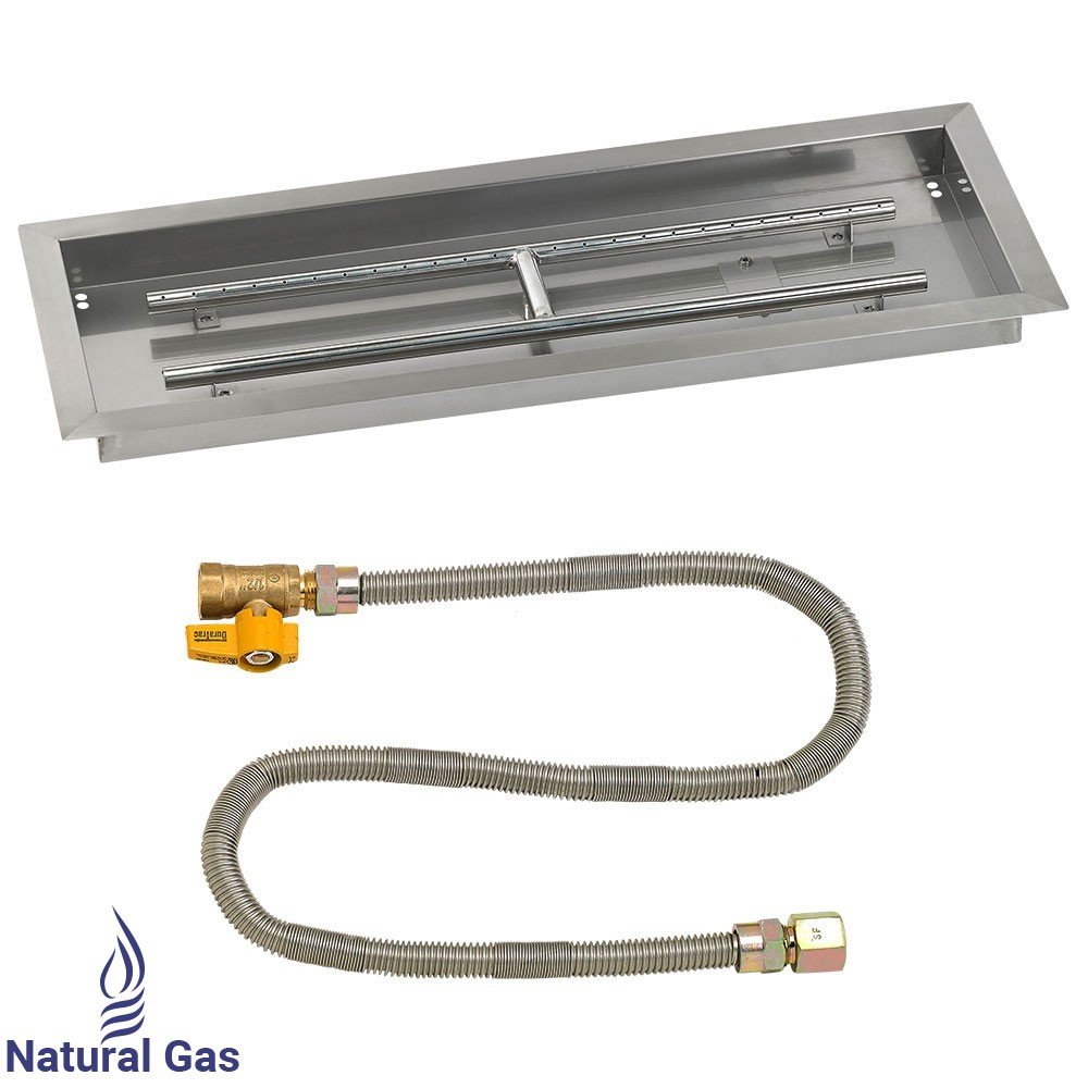 30" x 10" Rectangular Drop-In Pan with Match Light Kit - Natural Gas