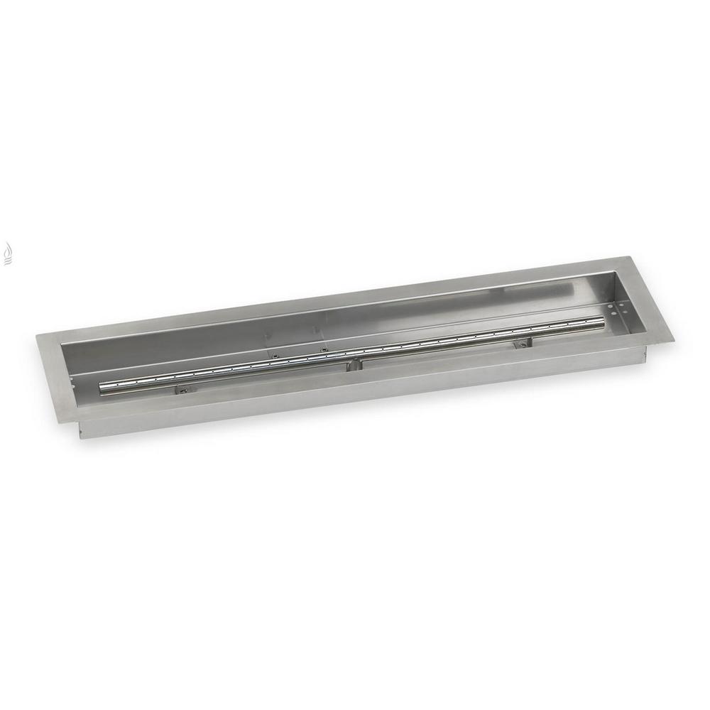 30" x 6" Stainless Steel Linear Drop-In Fire Pit Pan (T-Burner Included)