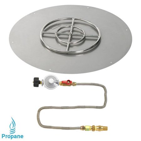 30" Round Stainless Steel Flat Pan with Match Lite Kit (18" Ring) - Propane