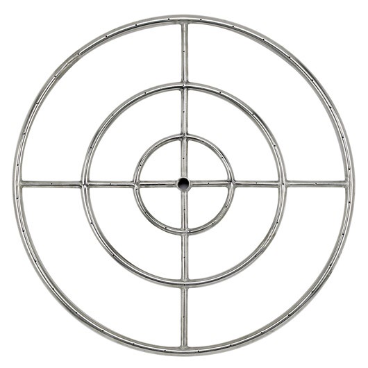 30" Triple-Ring 304. Stainless Steel Fire Pit Ring Burner, 3/4" Inlet