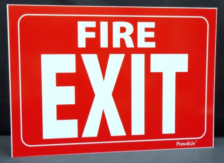 Fire EXIT Sign, Self-adhesive