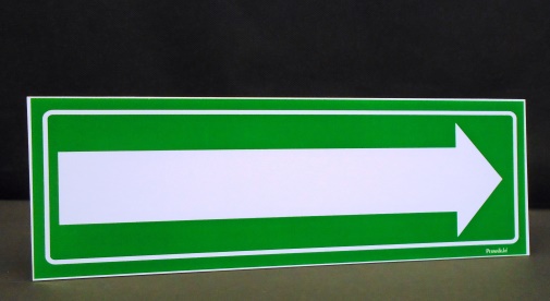 Long Arrow Sign, Green, Self-adhesive