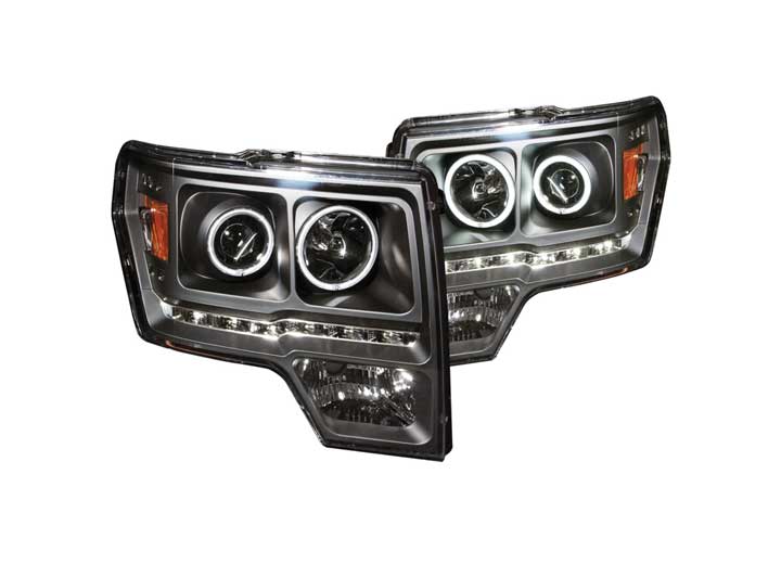 09-14 F150/RAPTOR PROJECTOR HEADLIGHTS G2 W/HALO BLACK CLEAR(CCFL)DRIVE/PASS