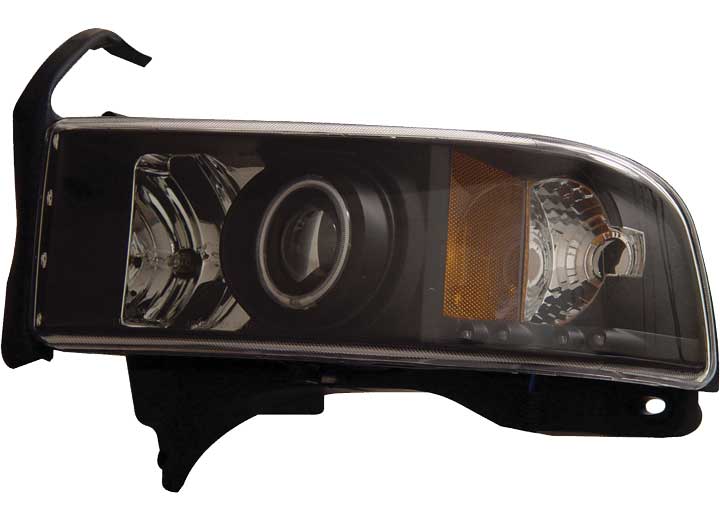 94-01 RAM HEADLIGHTS PROJECTOR WITH HALO/BLACK CLEAR WITH AMBER REFLECTORS DRIVE/PASS