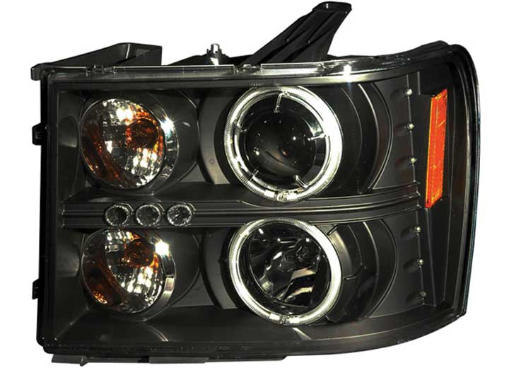 07-14 SIERRA 2500/3500 PROJECTOR HEADLIGHTS W/HALOS-BLACK/CLEAR DRIVE/PASS