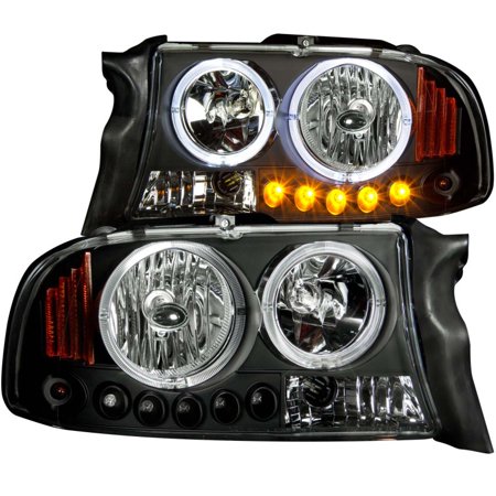 97-04 DAKOTA/98-03DURANGO 1 PC PROJECTOR W/LED HALO BLACK CLEAR HEADLIGHTS DRIVE/PASS