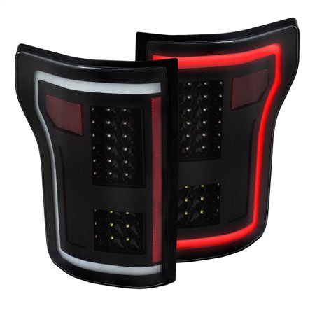 15-C F150 LED TAILLIGHTS BLACK PAIR DRIVER/PASSENGER