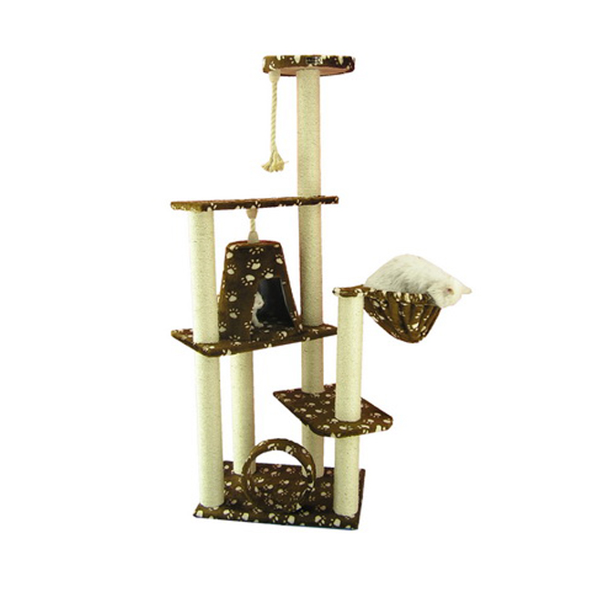 Armarkat Real Wood Cat Tree Hammock Bed With Natural Sisal Post for Cats and Kittens, A6601