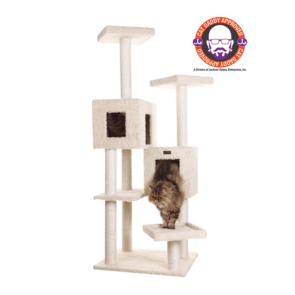 Armarkat Multi-Level Real Wood Cat Tree With Two Spacious Condos, Perches for Kittens Pets Play A6702