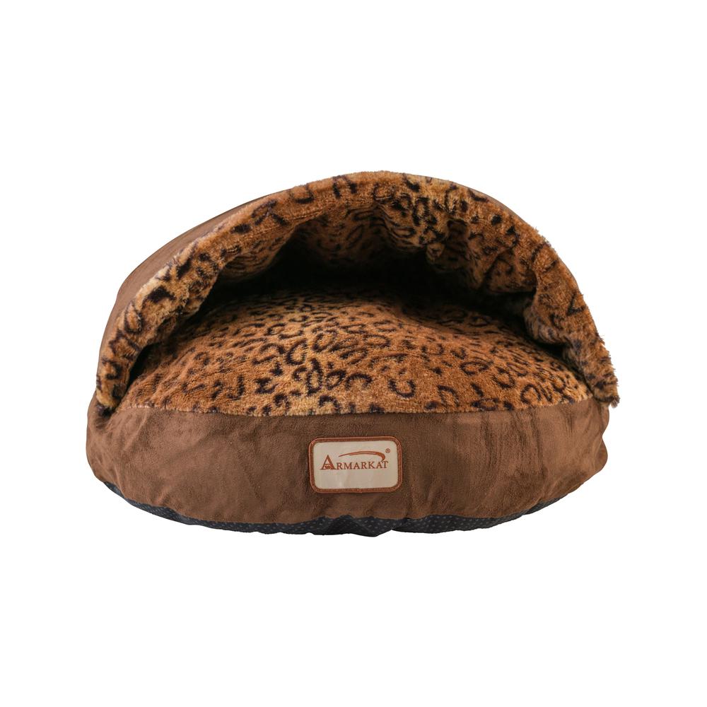 Armarkat Cat Bed Model C31HKF/BW, Mocha and Leopard