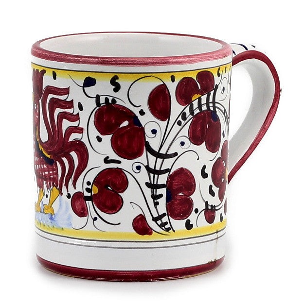 ORVIETO ROOSTER Mug/Goblet - 10 Oz. (3.25 DIAM. X 3.75 HIGH) (Dimensions measured in Inches)RedMug