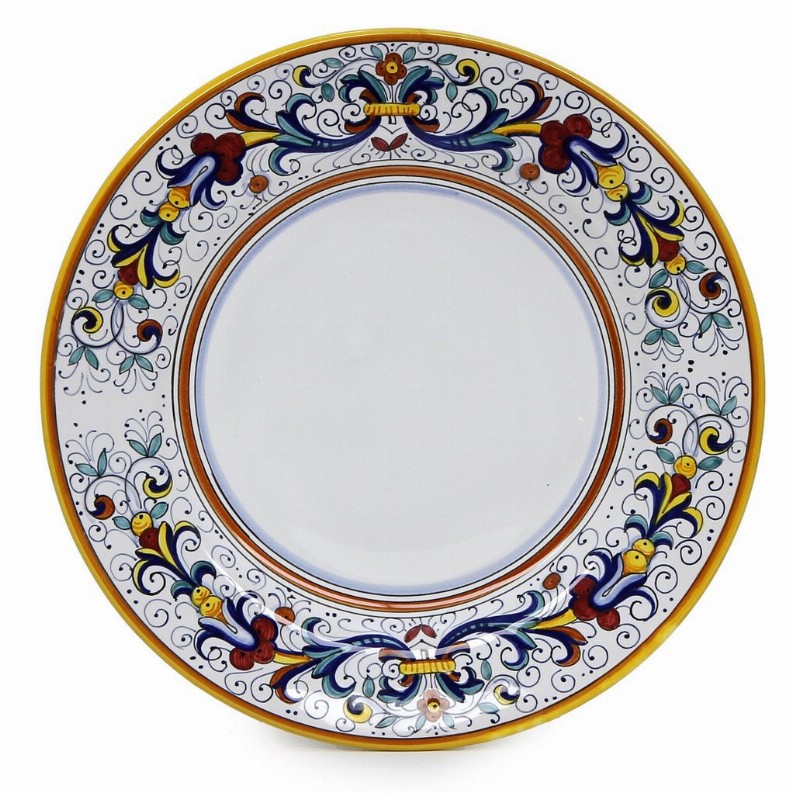 RICCO DERUTA Dinner Plate - 11 DIAM. (Dimensions measured in Inches) Dinner Plate (White Center)