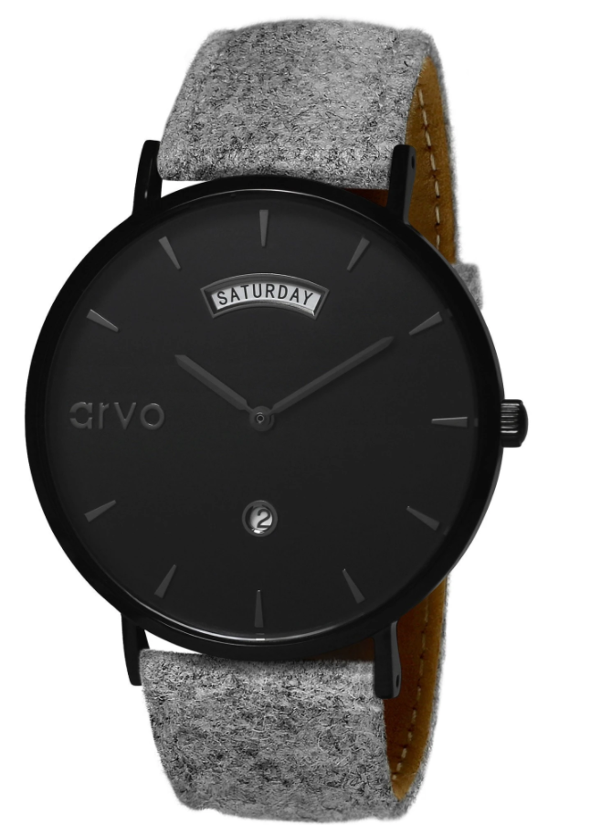 Arvo Black Awristacrat Watch - BlackGray Felt