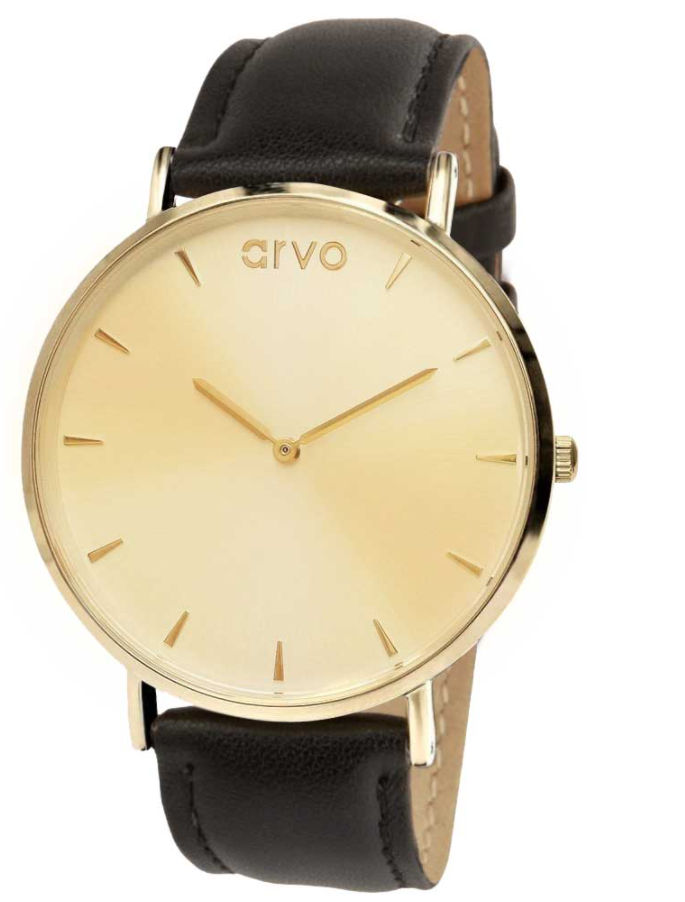 Arvo Leonarvo Watch - Black Stitched Leather