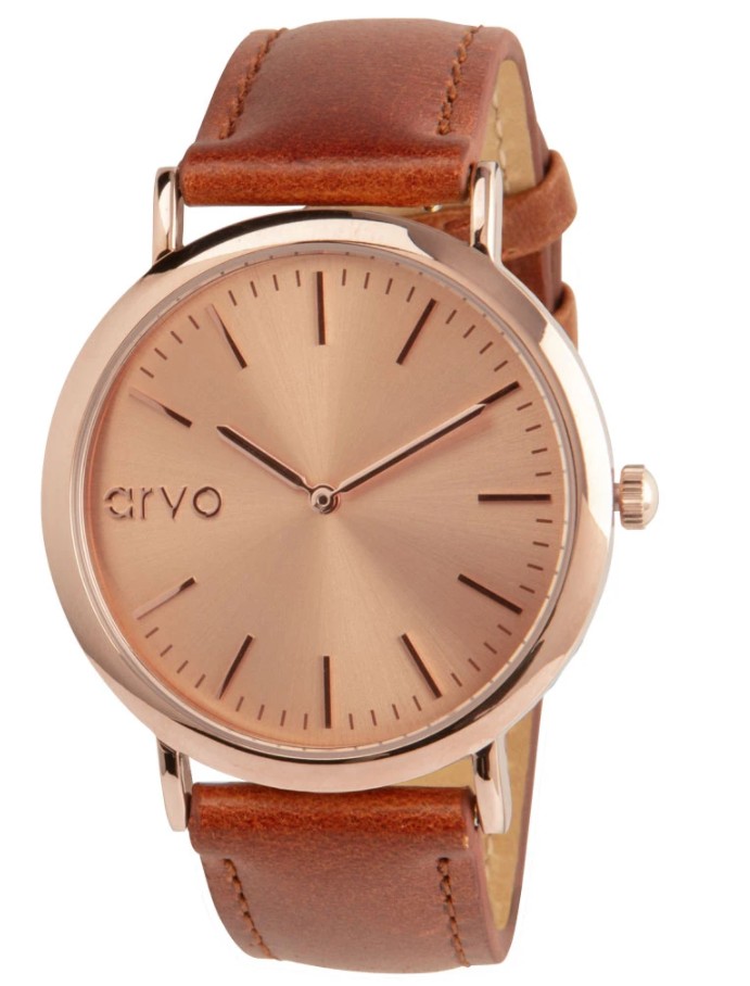 Arvo Time Sawyer Watch - RoseBrown Leather