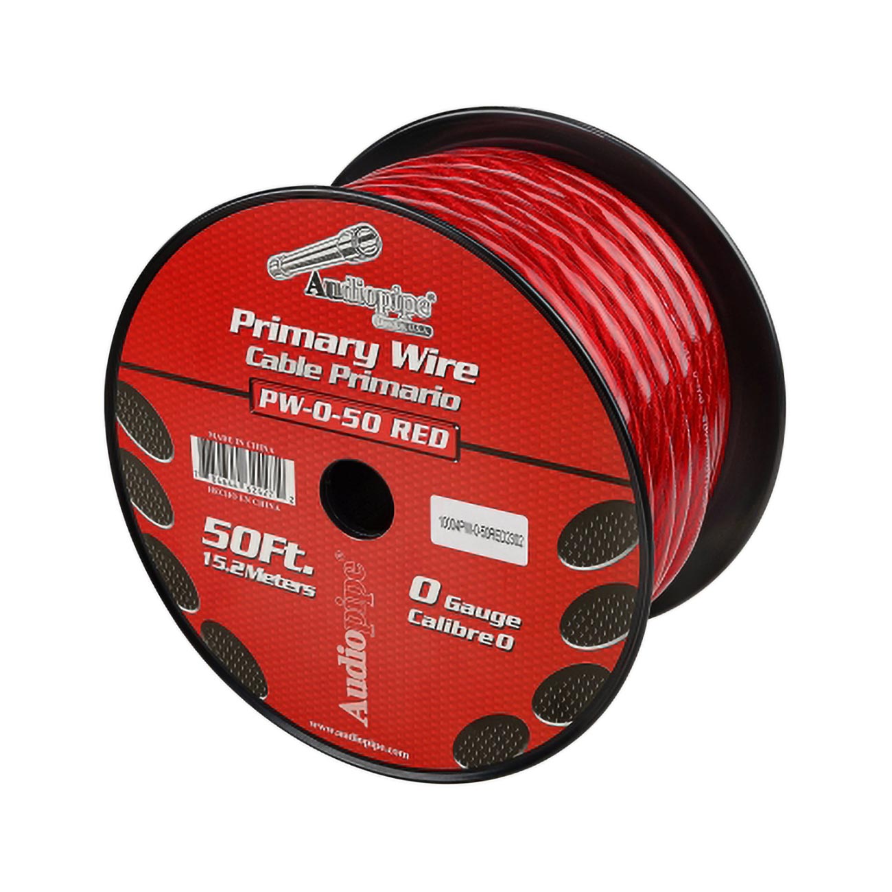 Audiopipe Power Wire 0 Gauge 50 Foot G Red