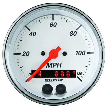 GAUGE, SPEEDOMETER, 3 3/8IN, 120MPH, GPS, ARCTIC WHITE