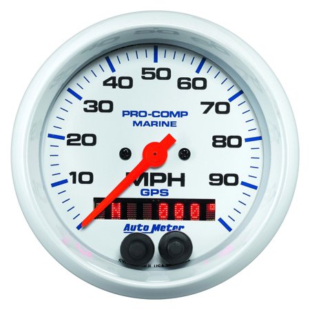 GAUGE, SPEEDOMETER, 3 3/8IN, 100MPH, GPS, MARINE WHITE