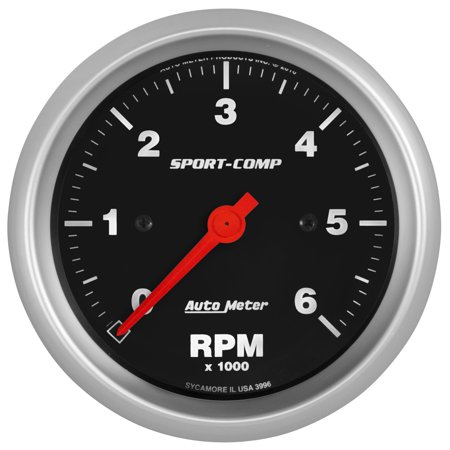 GAUGE TACHOMETER 3 3/8IN 6K RPM IN-DASH SPORT-COMP