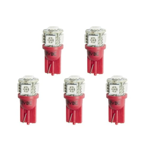 Led Bulb,Replacement,T3 Wedge,Red,5 Pack