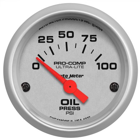 2IN OIL PRESS, 0-100 PSI, SSE, ULTRA-LITE