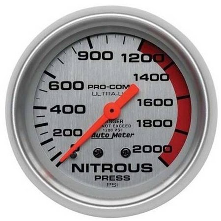 25/8 IN. ULTRALITE NITROUS PRESSURE GAUGE  FULL SWEEP MECHANICAL 02000 PSI