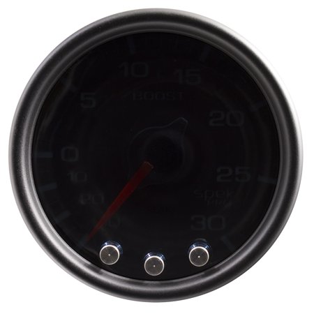 GAUGE VAC/BOOST 2 1/16IN 30INHG30PSI STEPPER MOTOR W/PEAK & WARN BLACK/SMOKE/BLACK SPEKPRO