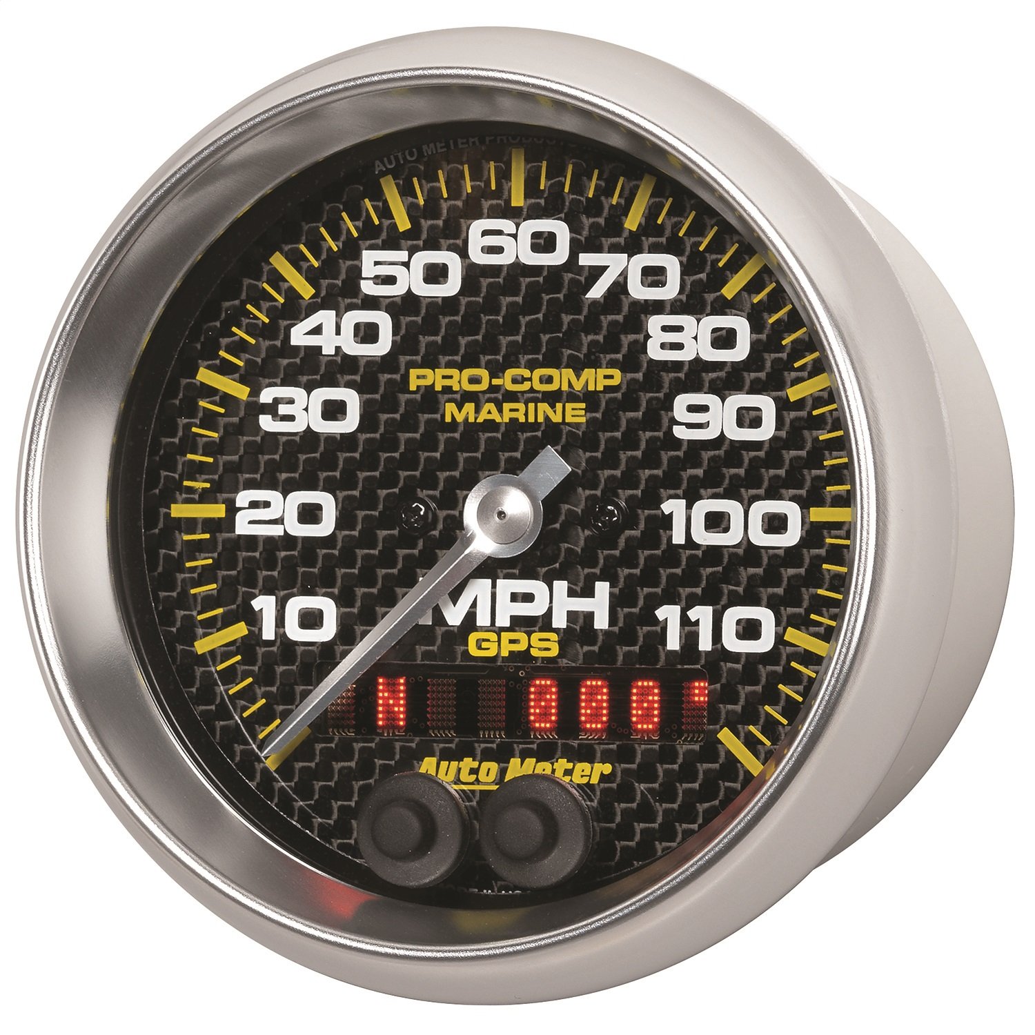 GAUGE SPEEDOMETER 3 3/8IN 120MPH GPS MARINE CARBON FIBER