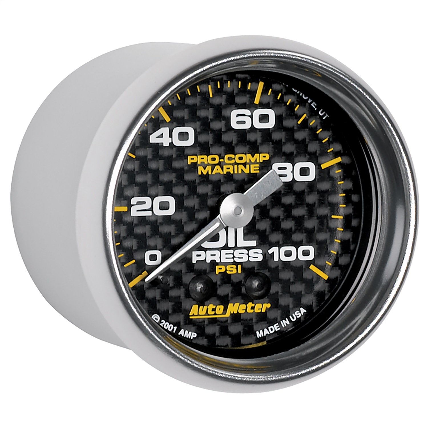 GAUGE OIL PRESSURE 2 1/16IN 100PSI MECHANICAL MARINE CARBON FIBER