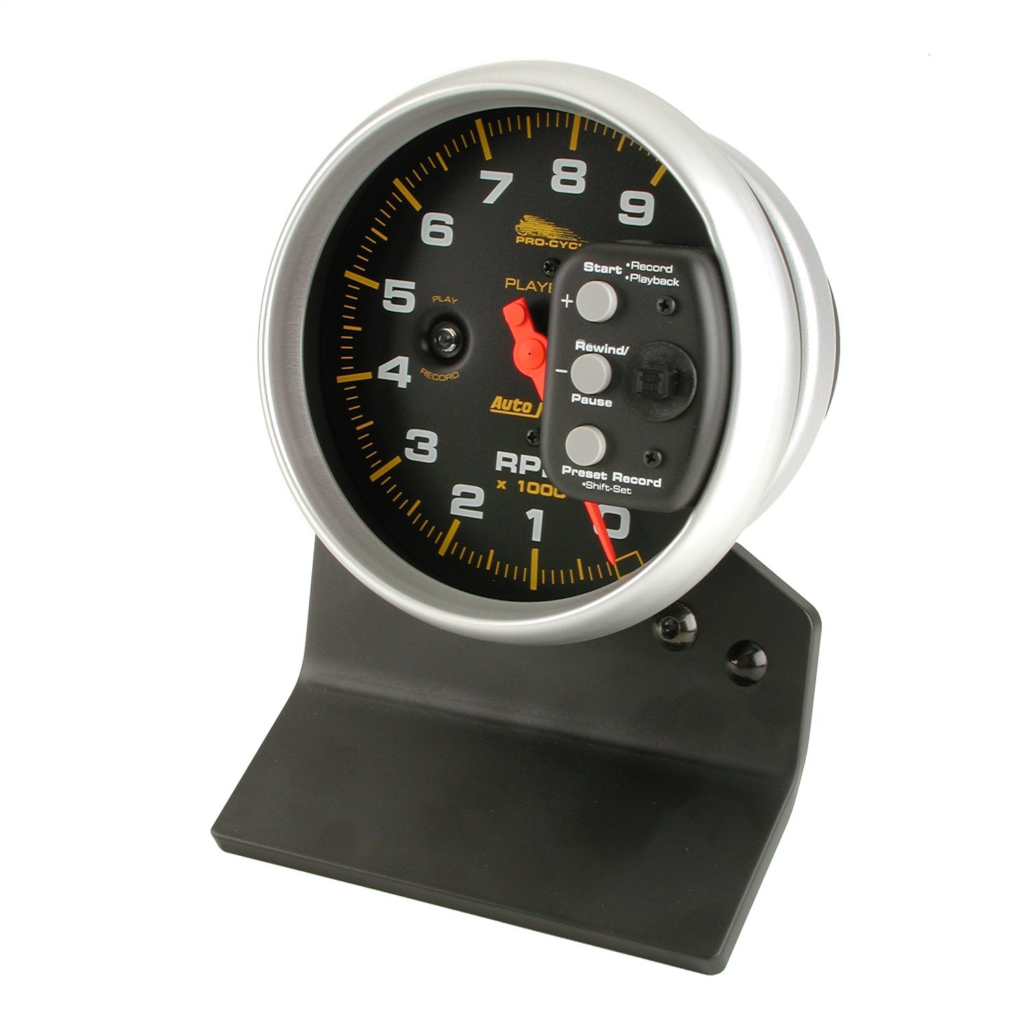 GAUGE TACH 5IN 9K RPM PEDESTAL W/ RPM PLAYBACK BLACK PROCYCLE