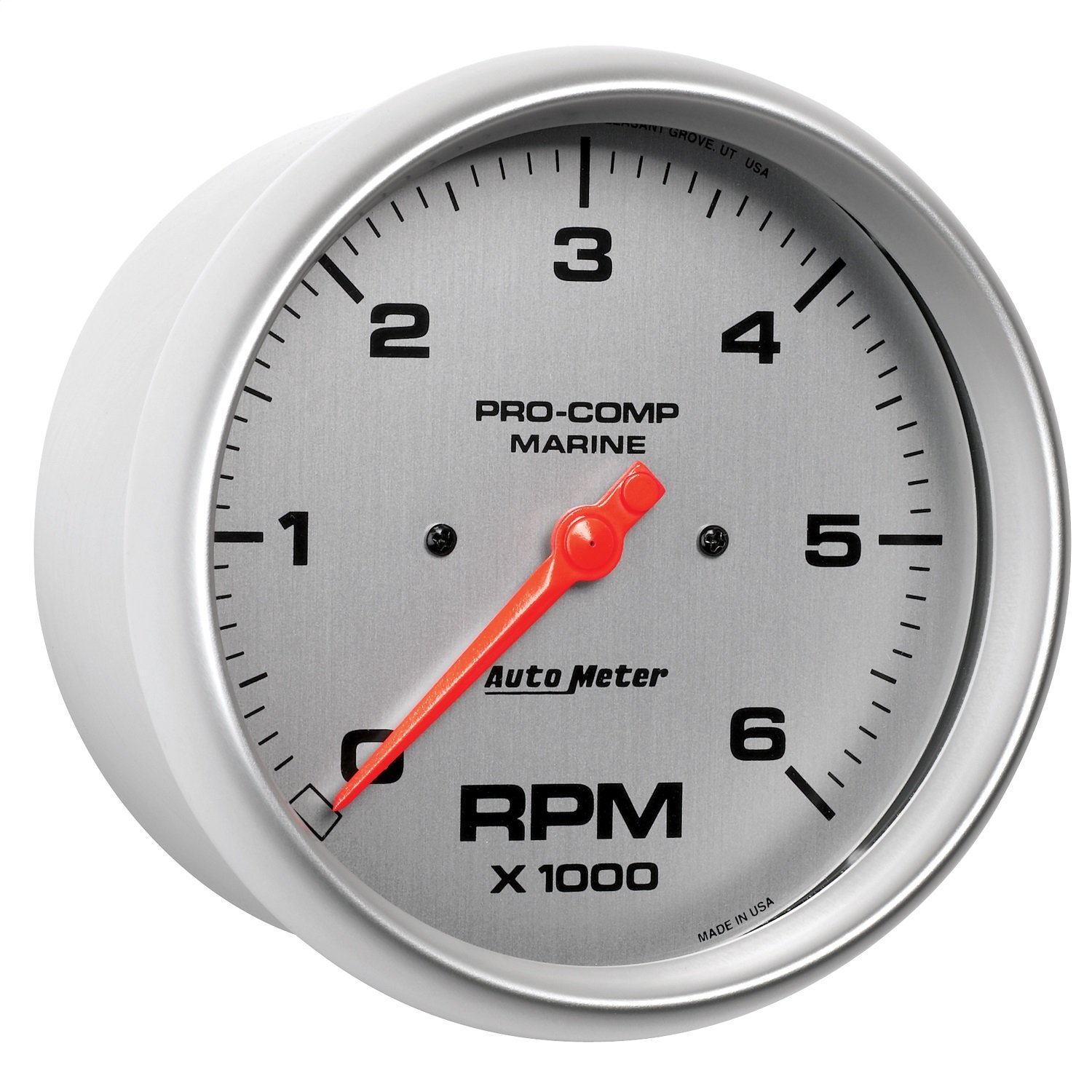 GAUGE TACHOMETER 5IN 6K RPM MARINE SILVER