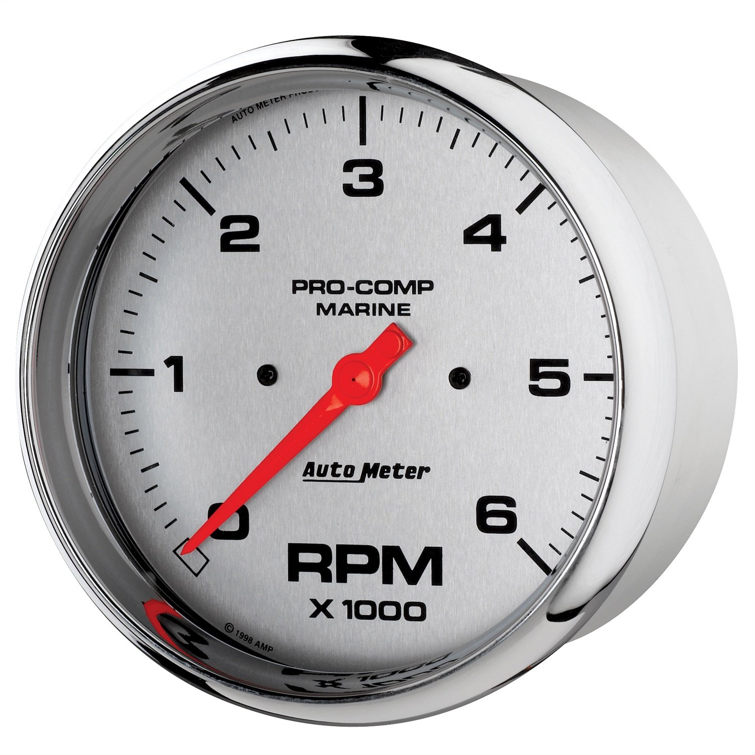 GAUGE TACHOMETER 5IN 6K RPM MARINE CHROME