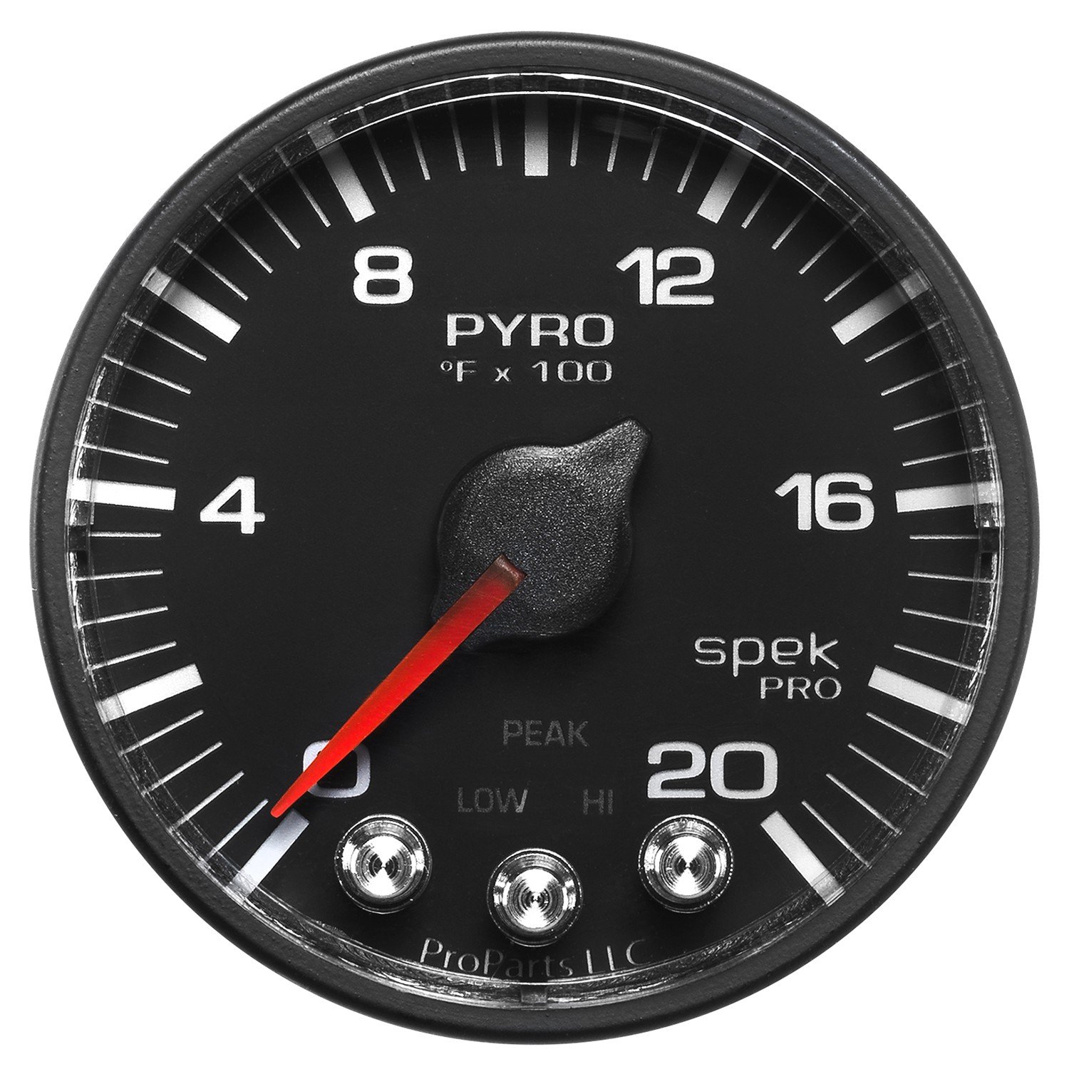 GAUGE PYRO. (EGT) 2 1/16IN 2000DEGREEF STEPPER MOTOR W/PEAK & WARN BLACK SPEKPRO