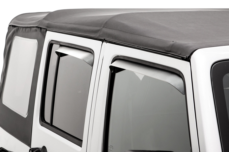 0717 WRANGLER VENTSHADE  4PC STAINLESS CHROME