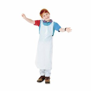 Bib Style Kids Disposable Aprons, White, Pack of 100