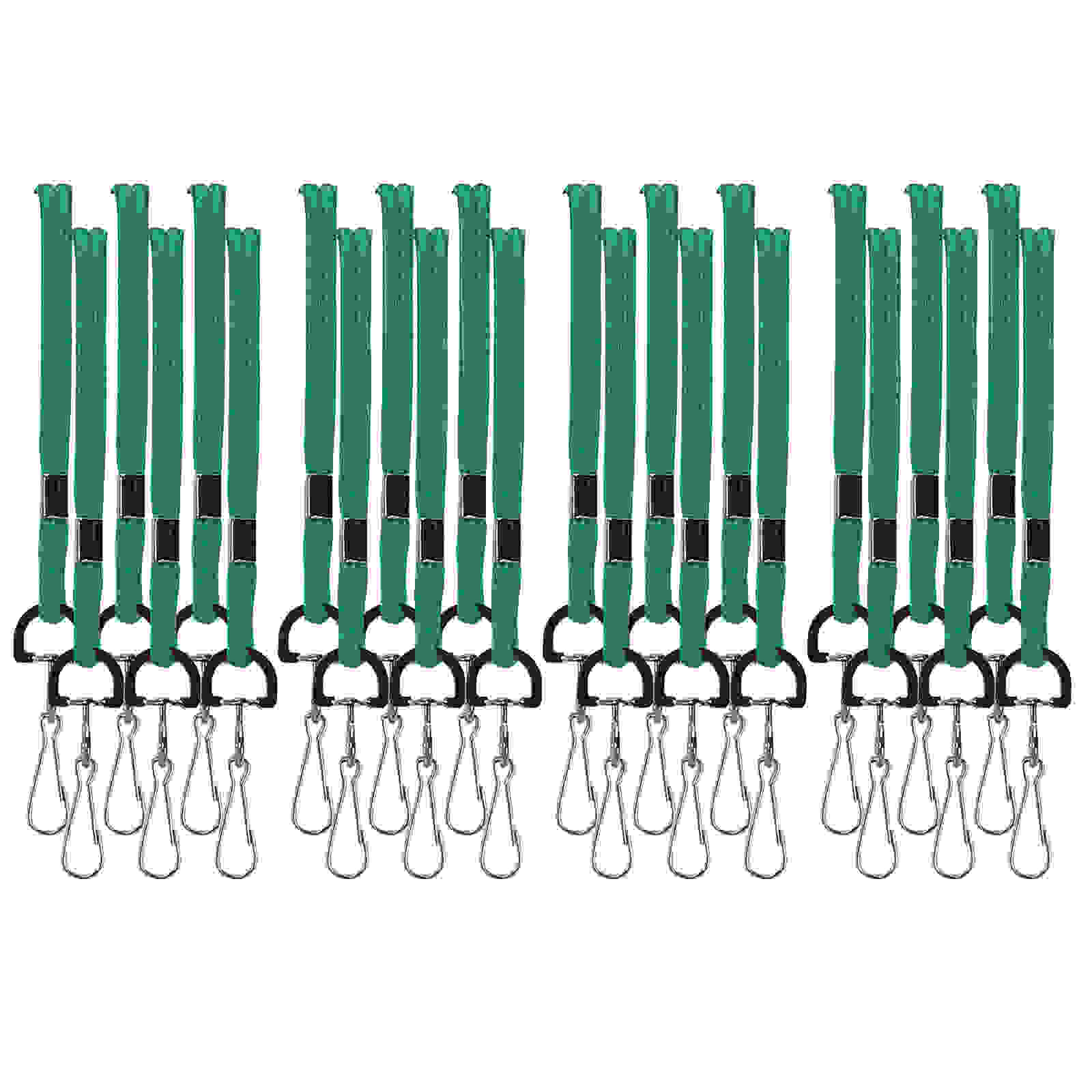Standard Lanyard Hook Rope Style, Green, Pack of 24