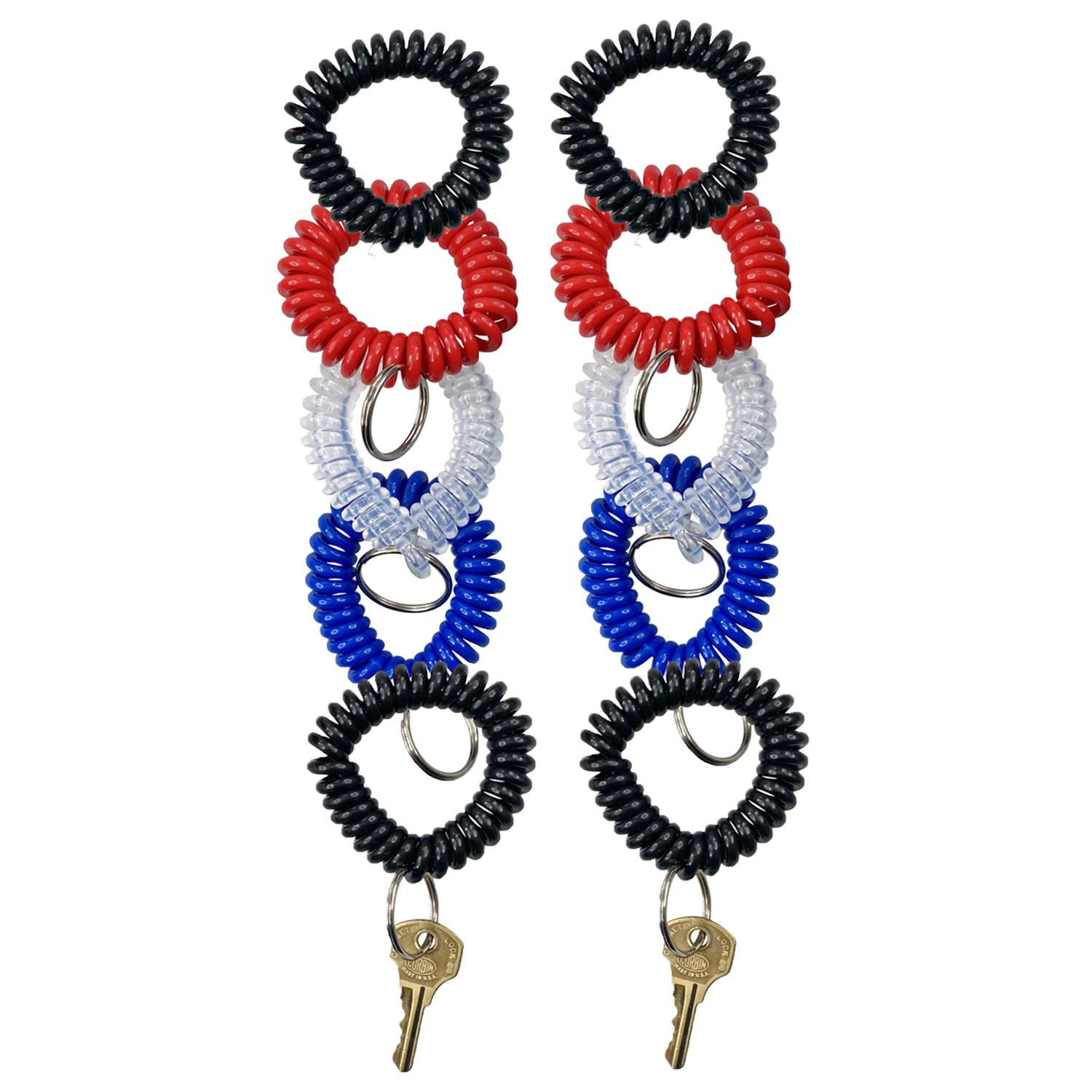 Wrist Coil Key Chain, Pack of 10