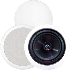 BIC America MSRPRO6 125-Watt 6.5" Weather-Resistant In-Ceiling Speakers with Pivoting Tweeters & Metal & Cloth Grilles