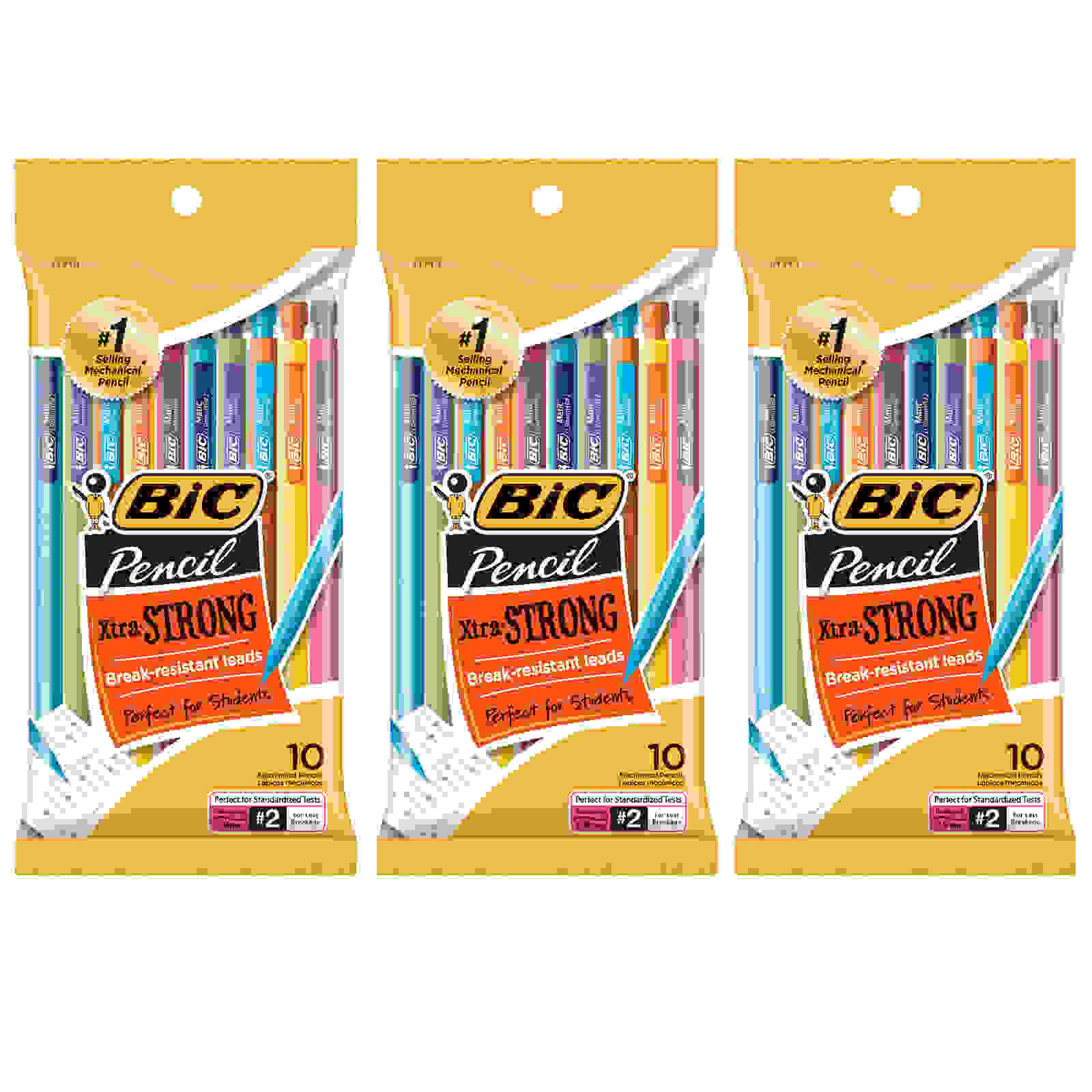 Mechanical Pencils, 0.9mm, 10 Per Pack, 3 Packs