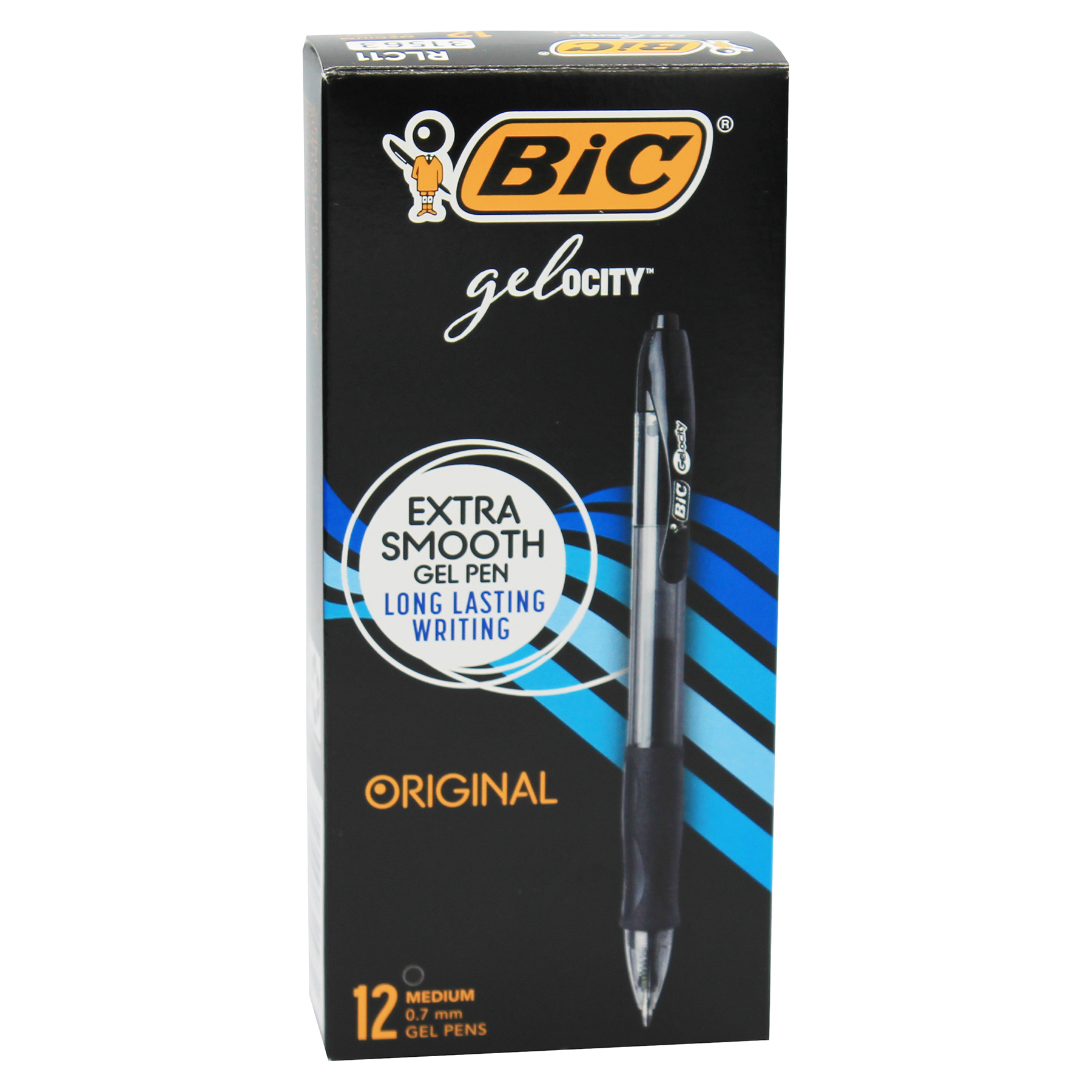 Gelocity Original Gel Retractable Roller Ball Pen, 0.7 mm, Black, Pack of 12