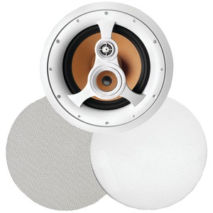 BIC America H-310C 250-Watt 3-Way 10" In-Ceiling Speaker with Pivoting Tweeter & Midrange Plus Metal & Cloth Grilles